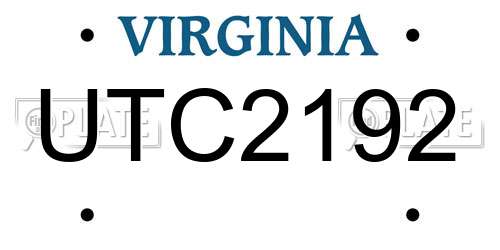 UTC2192 Virginia License Plate