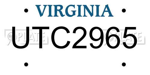 UTC2965 Virginia License Plate