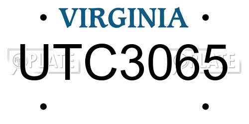 UTC3065 Virginia License Plate