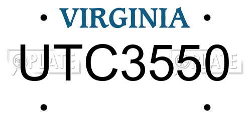 UTC3550 Virginia License Plate