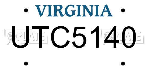 UTC5140 Virginia License Plate