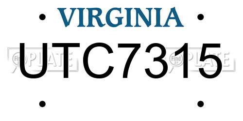 UTC7315 Virginia License Plate