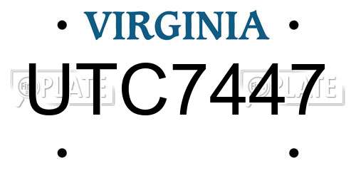 UTC7447 Virginia License Plate
