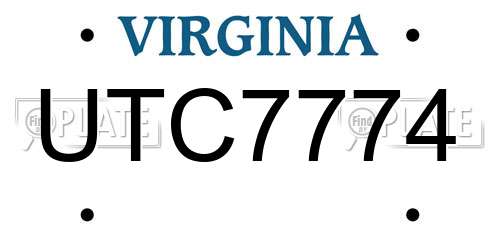 UTC7774 Virginia License Plate