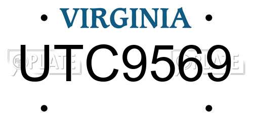UTC9569 Virginia License Plate