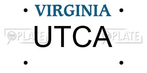 UTCA Virginia License Plate