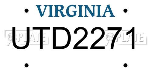 UTD2271 Virginia License Plate