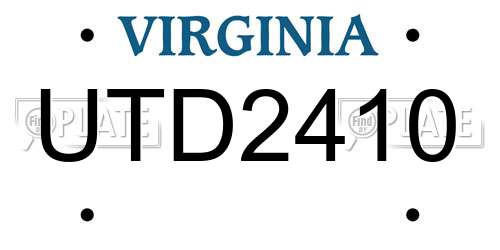 UTD2410 Virginia License Plate