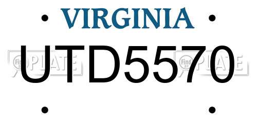 UTD5570 Virginia License Plate