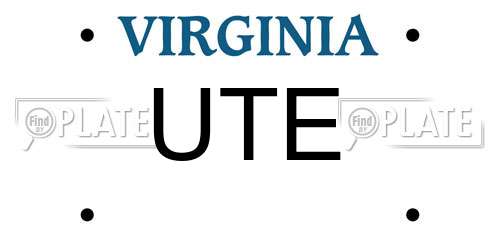 UTE Virginia License Plate
