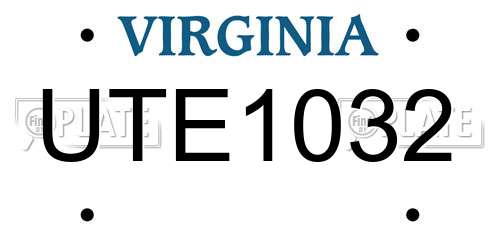 UTE1032 Virginia License Plate