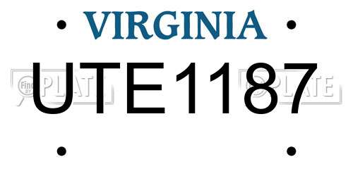 UTE1187 Virginia License Plate