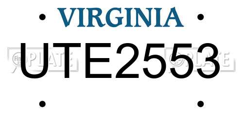 UTE2553 Virginia License Plate