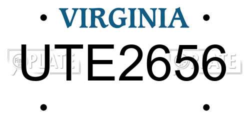 UTE2656 Virginia License Plate