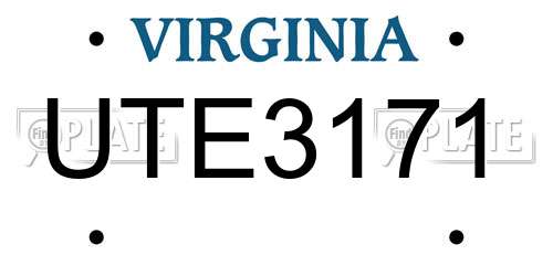 UTE3171 Virginia License Plate