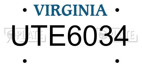 UTE6034 Virginia License Plate