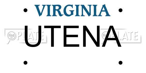 UTENA Virginia License Plate