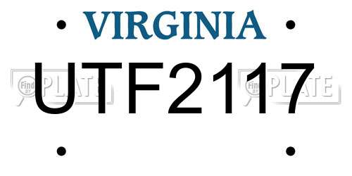 UTF2117 Virginia License Plate
