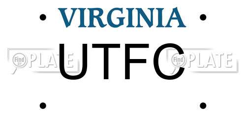 UTFC Virginia License Plate