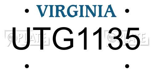 UTG1135 Virginia License Plate