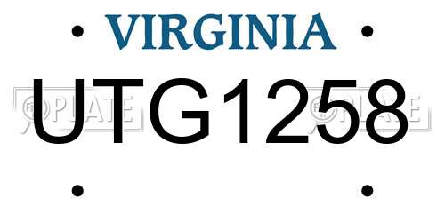UTG1258 Virginia License Plate