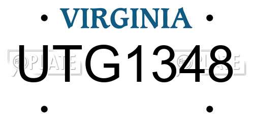 UTG1348 Virginia License Plate