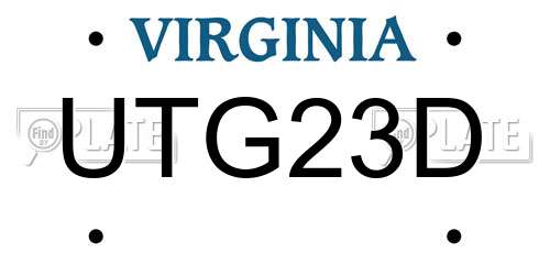 UTG23D Virginia License Plate