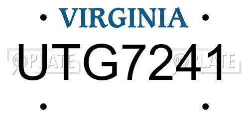 UTG7241 Virginia License Plate