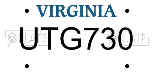 UTG730 Virginia License Plate