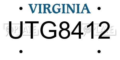 UTG8412 Virginia License Plate