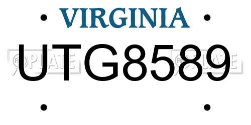 UTG8589 Virginia License Plate