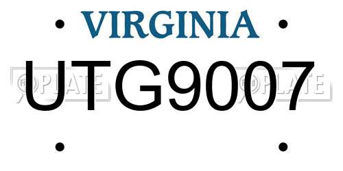 UTG9007 Virginia License Plate