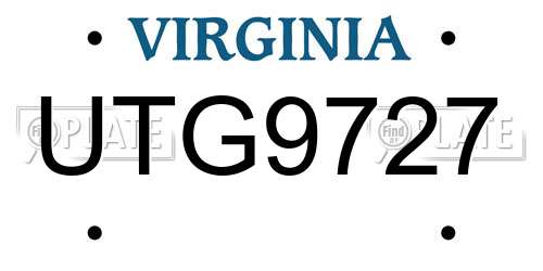 UTG9727 Virginia License Plate