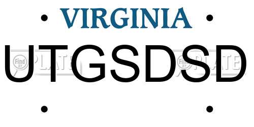 UTGSDSD Virginia License Plate