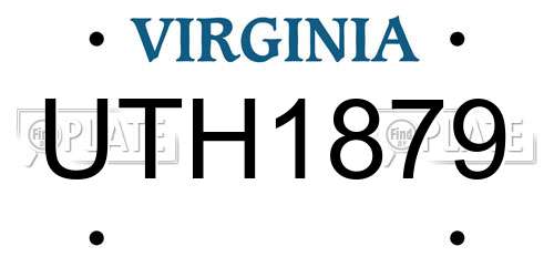 UTH1879 Virginia License Plate