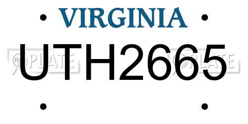 UTH2665 Virginia License Plate