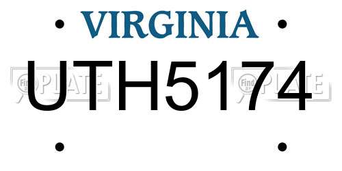 UTH5174 Virginia License Plate