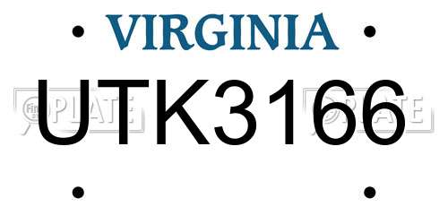 UTK3166 Virginia License Plate