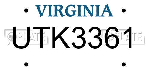 UTK3361 Virginia License Plate