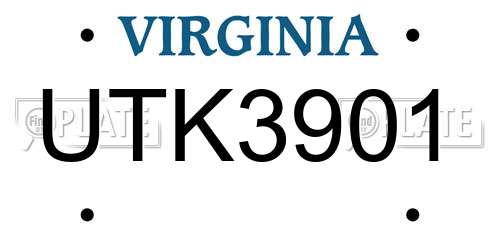 UTK3901 Virginia License Plate