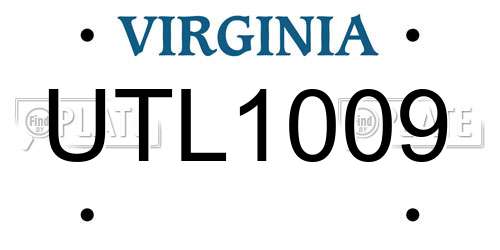 UTL1009 Virginia License Plate