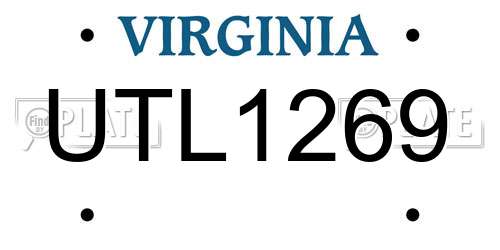 UTL1269 Virginia License Plate
