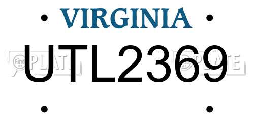 UTL2369 Virginia License Plate