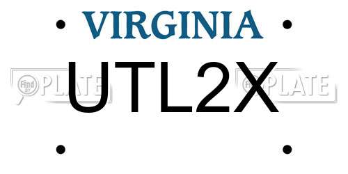 UTL2X Virginia License Plate
