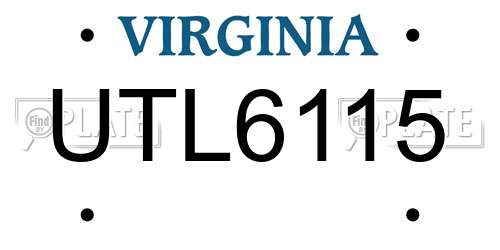UTL6115 Virginia License Plate