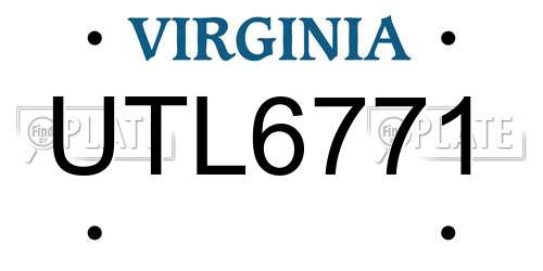 UTL6771 Virginia License Plate