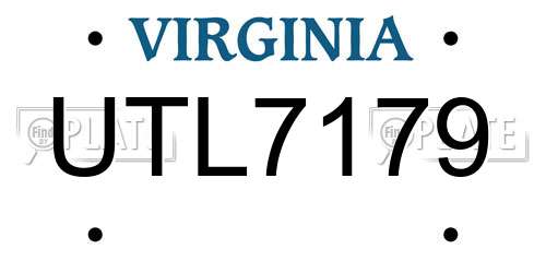 UTL7179 Virginia License Plate