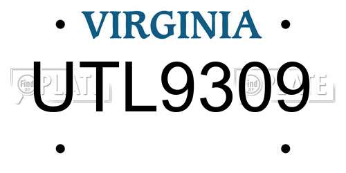 UTL9309 Virginia License Plate