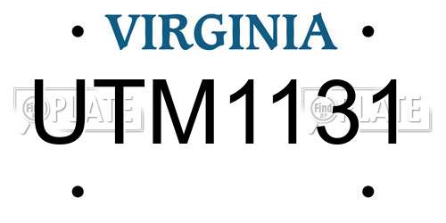 UTM1131 Virginia License Plate