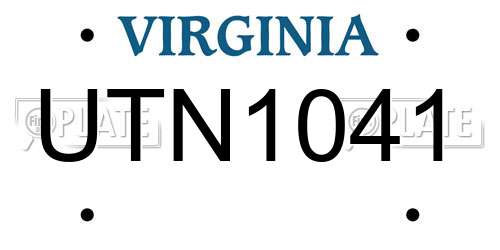 UTN1041 Virginia License Plate